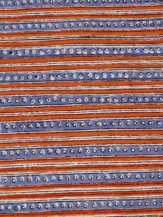 Multi Color Hand Block Printed Cotton Cambric Fabric Per Meter - F0916361
