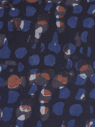 Indigo Red Hand Block Printed Cotton Cambric Fabric Per Meter - F0916374