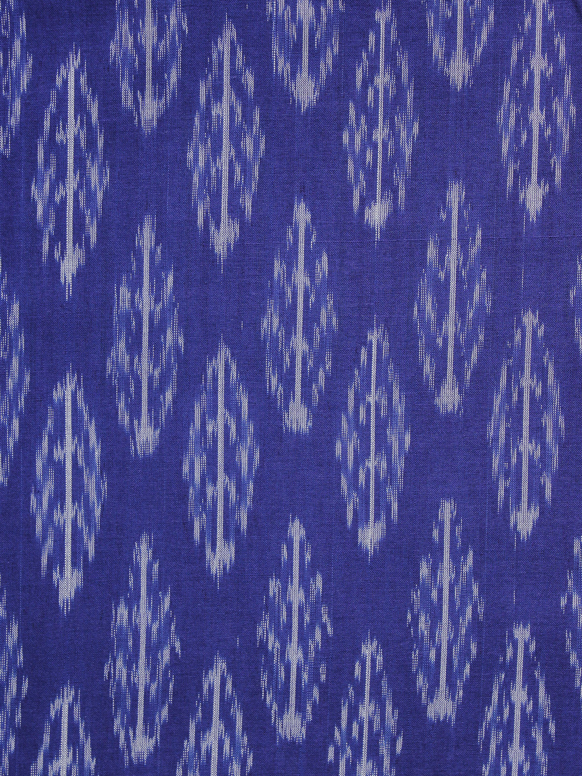 Purple White Pochampally Hand Weaved Ikat Mercerised Fabric Per Meter - F003F1296