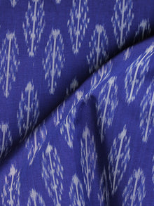 Purple White Pochampally Hand Weaved Ikat Mercerised Fabric Per Meter - F003F1296