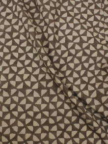 Beige Hand Block Printed Cotton Cambric Fabric Per Meter - F0916382