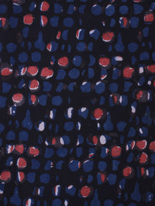 Indigo Red Hand Block Printed Cotton Fabric Per Meter - F0916374