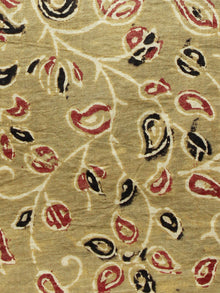 Light OliveGreen Wine Red Black Ajrakh Hand Block Printed Cotton Fabric Per Meter - F003F1661