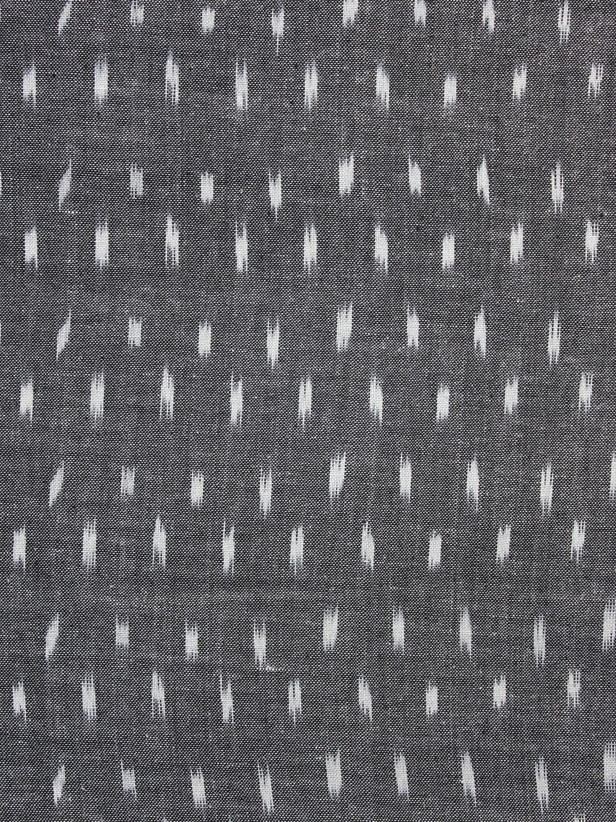 Grey White Pochampally Hand Weaved Ikat Mercerised Fabric Per Meter - F003F1300