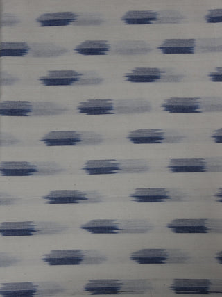 Ivory Blue Pochampally Hand Weaved Ikat Fabric Per Meter - F0916721