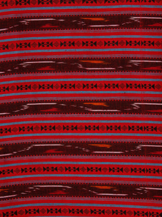 Pink Maroon Black Blue Hand Woven Double Ikat Handloom Cotton Fabric Per Meter - F002F1956