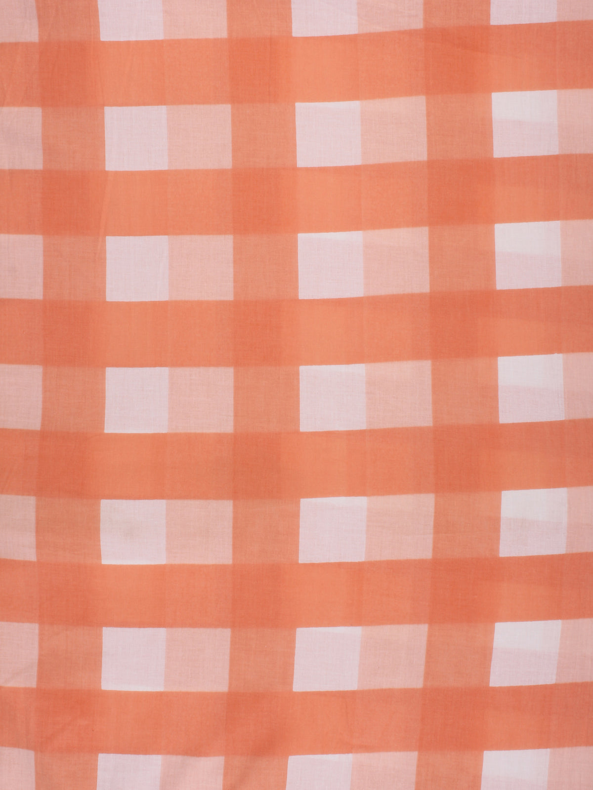 Peach White Hand Block Printed Cotton Fabric Per Meter - F001F2289