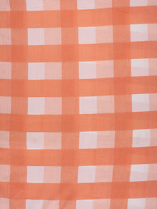 Peach White Hand Block Printed Cotton Fabric Per Meter - F001F2289
