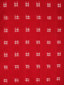 Red White Hand Woven Double Ikat Handloom Cotton Fabric Per Meter - F002F2212