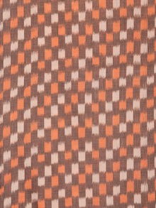 Rust Orange Ivory Pochampally Hand Weaved Ikat Mercerised Cotton Fabric Per Meter - F002F1743