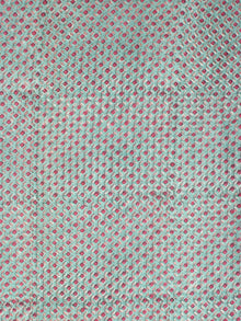 Teal Green Magenta Hand Block Printed Cotton Fabric Per Meter - F001F2167