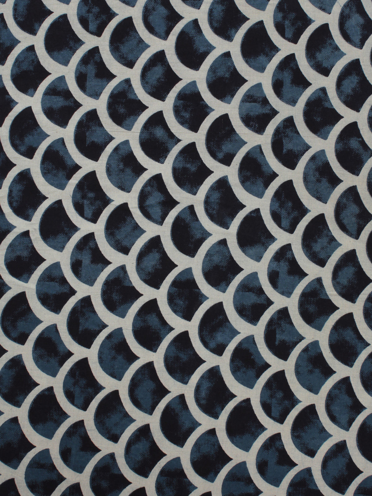 Indigo Ivory Black Ajrakh Printed Cotton Fabric Per Meter - F003F870