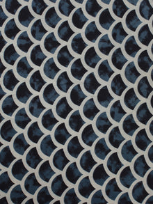 Indigo Ivory Black Ajrakh Printed Cotton Fabric Per Meter - F003F870