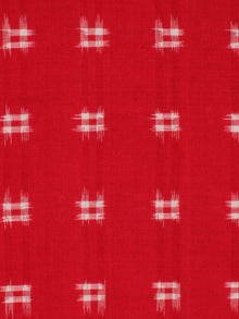 Red White Hand Woven Double Ikat Handloom Cotton Fabric Per Meter - F002F2212