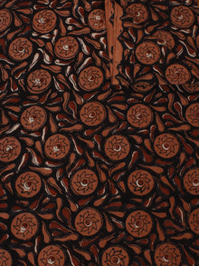 Brown Black Hand Block Printed Cotton Cambric Fabric Per Meter - F0916099