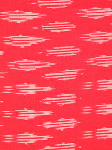 Coral Ivory Hand Woven Ikat Handloom Cotton Fabric Per Meter - F002F2428