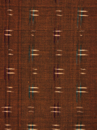 Mustard Green Ivory Pochampally Hand Weaved Double Ikat Fabric Per Meter - F002F802