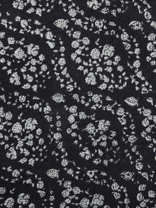 Black White Hand Block Printed Cotton Fabric Per Meter - F003F1221