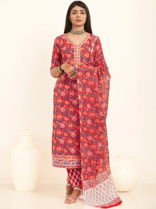 Jashn Nora Set Of Kurta Pants Dupatta