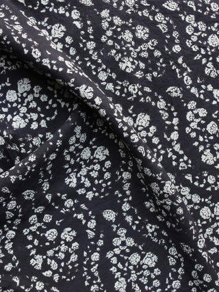 Black White Hand Block Printed Cotton Fabric Per Meter - F003F1221