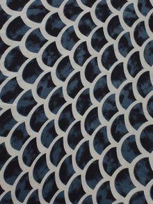 Indigo Ivory Black Ajrakh Printed Cotton Fabric Per Meter - F003F870
