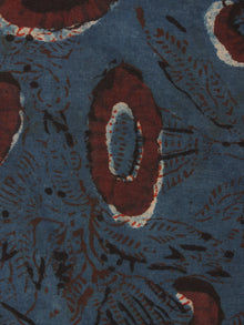 Indigo Brown Hand Block Printed Cotton Fabric Per Meter - F0916373