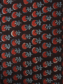 Indigo Red Black Hand Block Printed Cotton Fabric Per Meter - F0916371