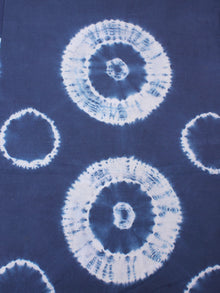 Indigo Ivory Hand Shibori Dyed Cotton Fabric Per Meter - F0916296