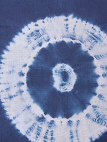 Indigo Ivory Hand Shibori Dyed Cotton Fabric Per Meter - F0916296