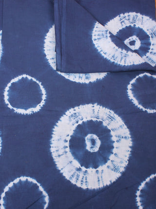 Indigo Ivory Hand Shibori Dyed Cotton Fabric Per Meter - F0916296