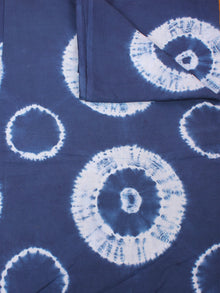 Indigo Ivory Hand Shibori Dyed Cotton Fabric Per Meter - F0916296