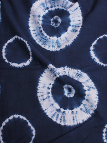 Indigo Ivory Hand Shibori Dyed Cotton Fabric Per Meter - F0916296