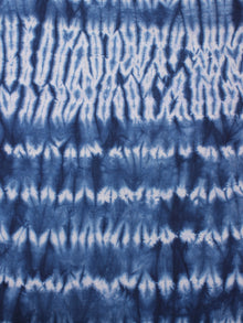 Indigo Ivory Hand Shibori Dyed Cotton Fabric Per Meter - F0916293