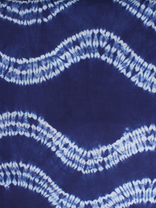 Indigo Ivory Hand Shibori Dyed Cotton Fabric Per Meter - F0916281