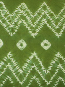 Green Ivory Hand Shibori Dyed Cotton Fabric Per Meter - F0916268