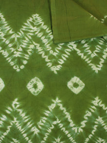 Green Ivory Hand Shibori Dyed Cotton Fabric Per Meter - F0916268