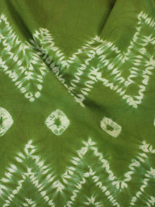 Green Ivory Hand Shibori Dyed Cotton Fabric Per Meter - F0916268