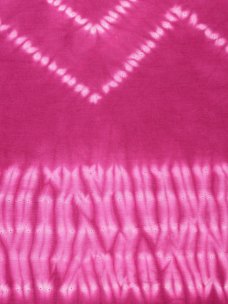 Pink Ivory Hand Shibori Dyed Cotton Fabric Per Meter - F0916292