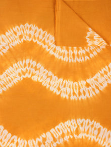 Mustard Yellow White Hand Shibori Dyed Cotton Fabric Per Meter - F0916271