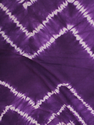 Purple Ivory Hand Shibori Dyed Cotton Fabric Per Meter - F0916294