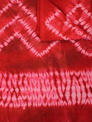 Red White Hand Shibori Dyed Cotton Fabric Per Meter - F0916290
