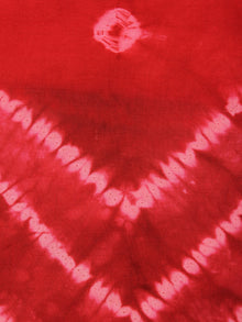 Red White Hand Shibori Dyed Cotton Fabric Per Meter - F0916289