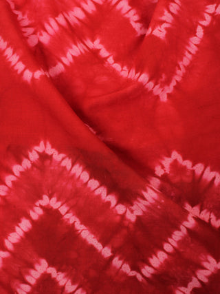 Red White Hand Shibori Dyed Cotton Fabric Per Meter - F0916289