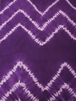 Purple Ivory Hand Shibori Dyed Cotton Fabric Per Meter - F0916287