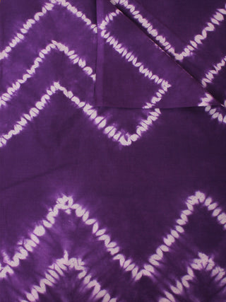 Purple Ivory Hand Shibori Dyed Cotton Fabric Per Meter - F0916287
