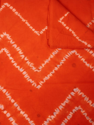 Orange Ivory Hand Shibori Dyed Cotton Fabric Per Meter - F0916286