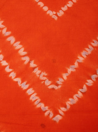 Orange Ivory Hand Shibori Dyed Cotton Fabric Per Meter - F0916286
