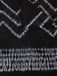 Black White Hand Shibori Dyed Cotton Fabric Per Meter - F0916284