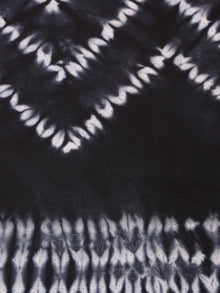Black White Hand Shibori Dyed Cotton Fabric Per Meter - F0916284