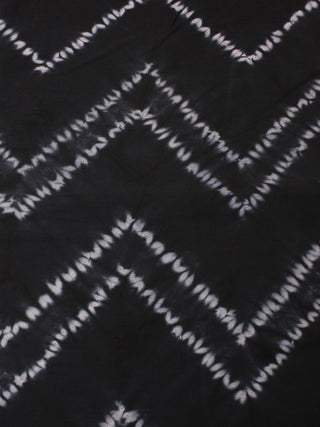 Black White Hand Shibori Dyed Cotton Fabric Per Meter - F0916285